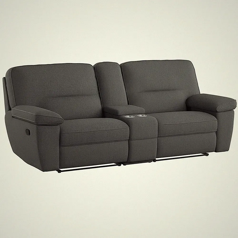 ALBERTA - 3PC RECLINING LOVESEAT W / CONSOLE - GREY
