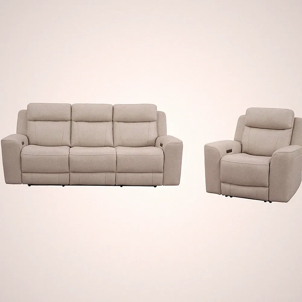 Calgary - Stone Power Reclining Sofa and Recliner