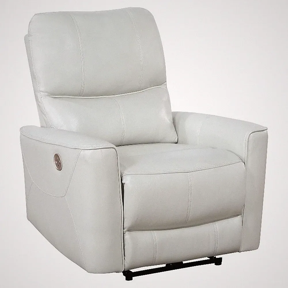 Greenfield Upholstered Power Recliner Chair Dove Grey
