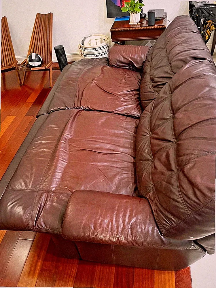 leather manual recliner loveseat