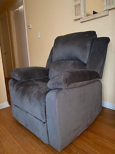 Manual Recliner Chair, 34.8" Wide Breathable Skin Friendly Microfiber Fabric