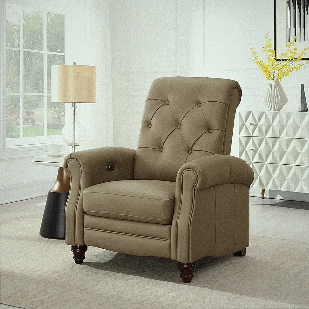 NEW IN-BOX SIMON LI - WINDSOR Brown Leather Power Recliner - Costco Chair