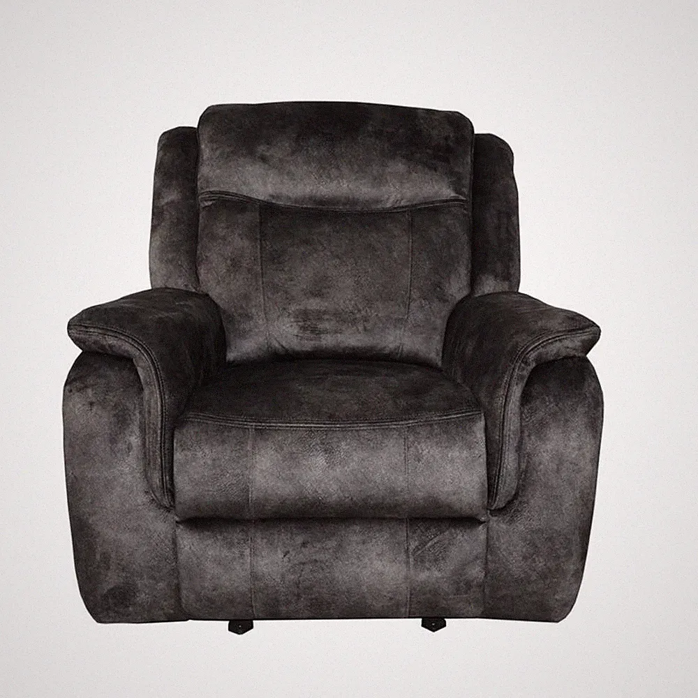 Pemberly Row Park City Polyester Fabric Power Glider Recliner in Slate