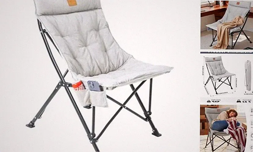 Saucer Chair for Adults, Portable Folding Comfy Lounge Chair for
