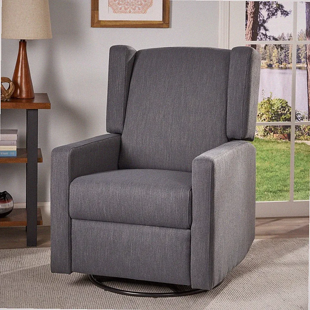 Swivel Recliner, Pushback Recliner Chair, for Small Spaces, Living Room, Bedroom